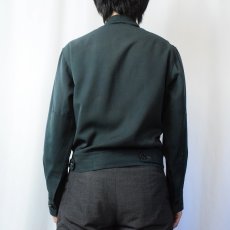 画像3: 60〜70's レーヨン×コットンギャバジン ワークジャケット GREEN (3)