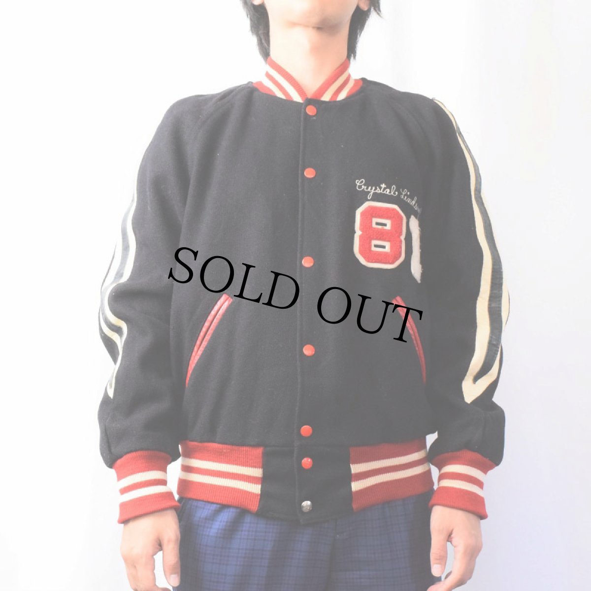 画像3: 80's USA製 "LOGAN ELM BRAVES" インディアンヘッド メルトンウールスタジャン (3)