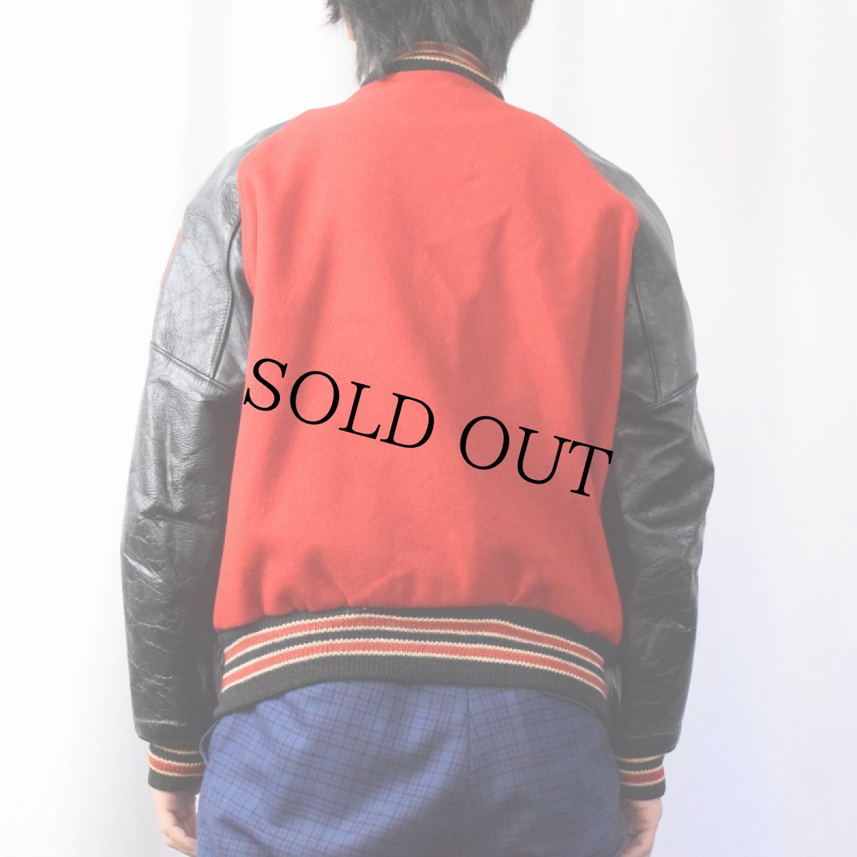 画像3: 【SALE】 70〜80's "GMC" ワッペン付き レザー×メルトンウールスタジャン SIZE38 (3)