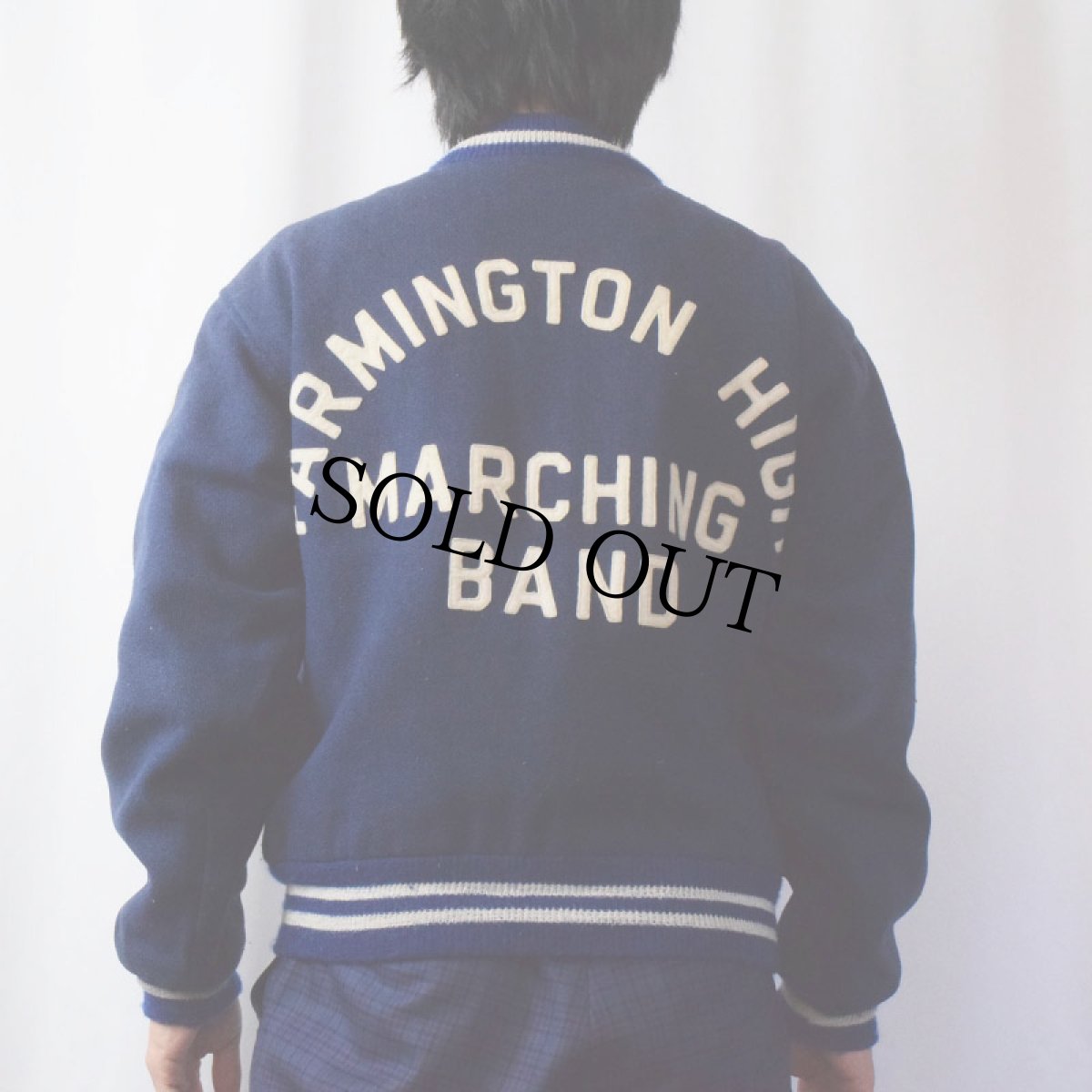 画像4: 70's Fordham felt Works ワッペン付き キルティングライナー メルトンウールスタジャン (4)