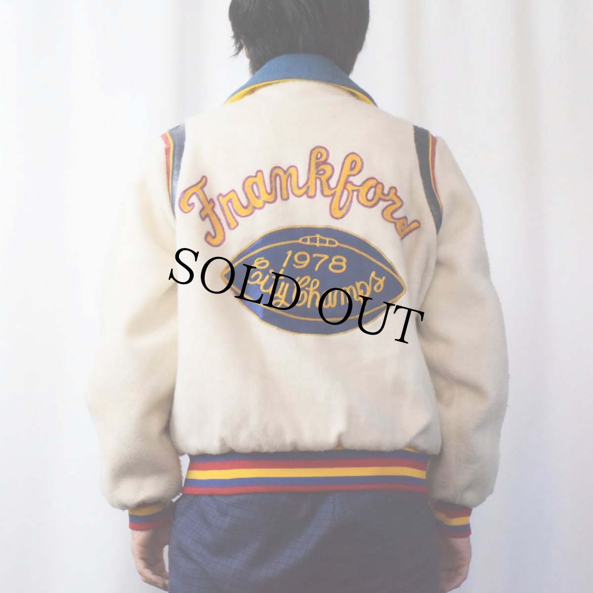 画像5: 70's ALVIN "Frankford" チェーン刺繍 キルティングライナー スタジャン SIZE40 (5)