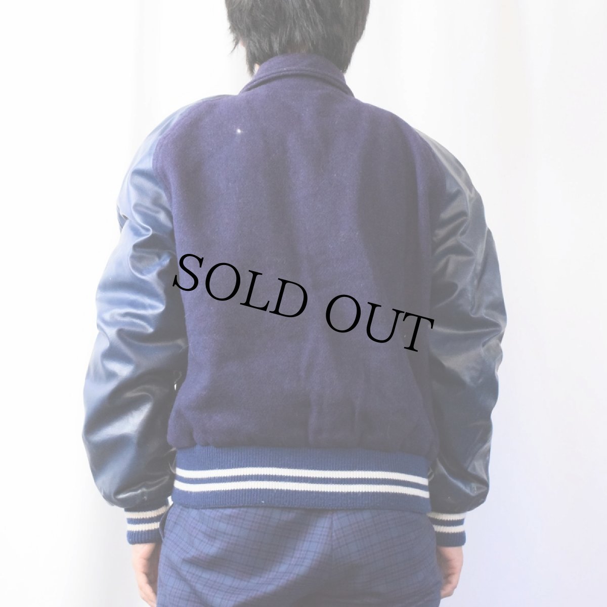 画像3: 〜70's PASADENA ワッペン付き レザー×メルトンウールスタジャン SIZE42 (3)