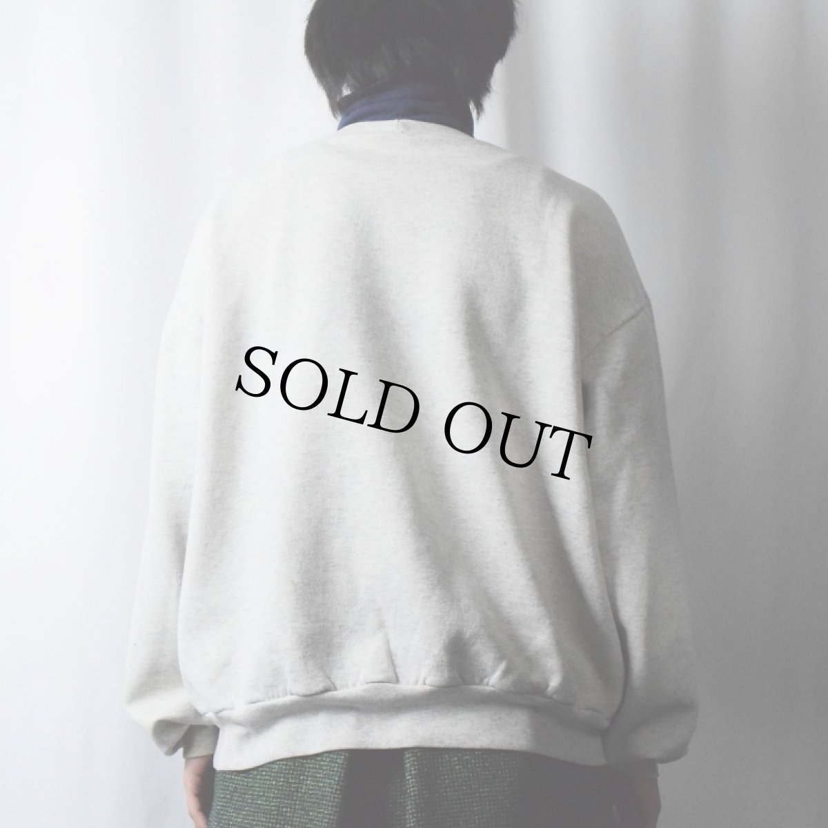 画像3: 90's Indians USA製 ワッペン付き レイヤードデザイン ハイネックスウェット XL (3)