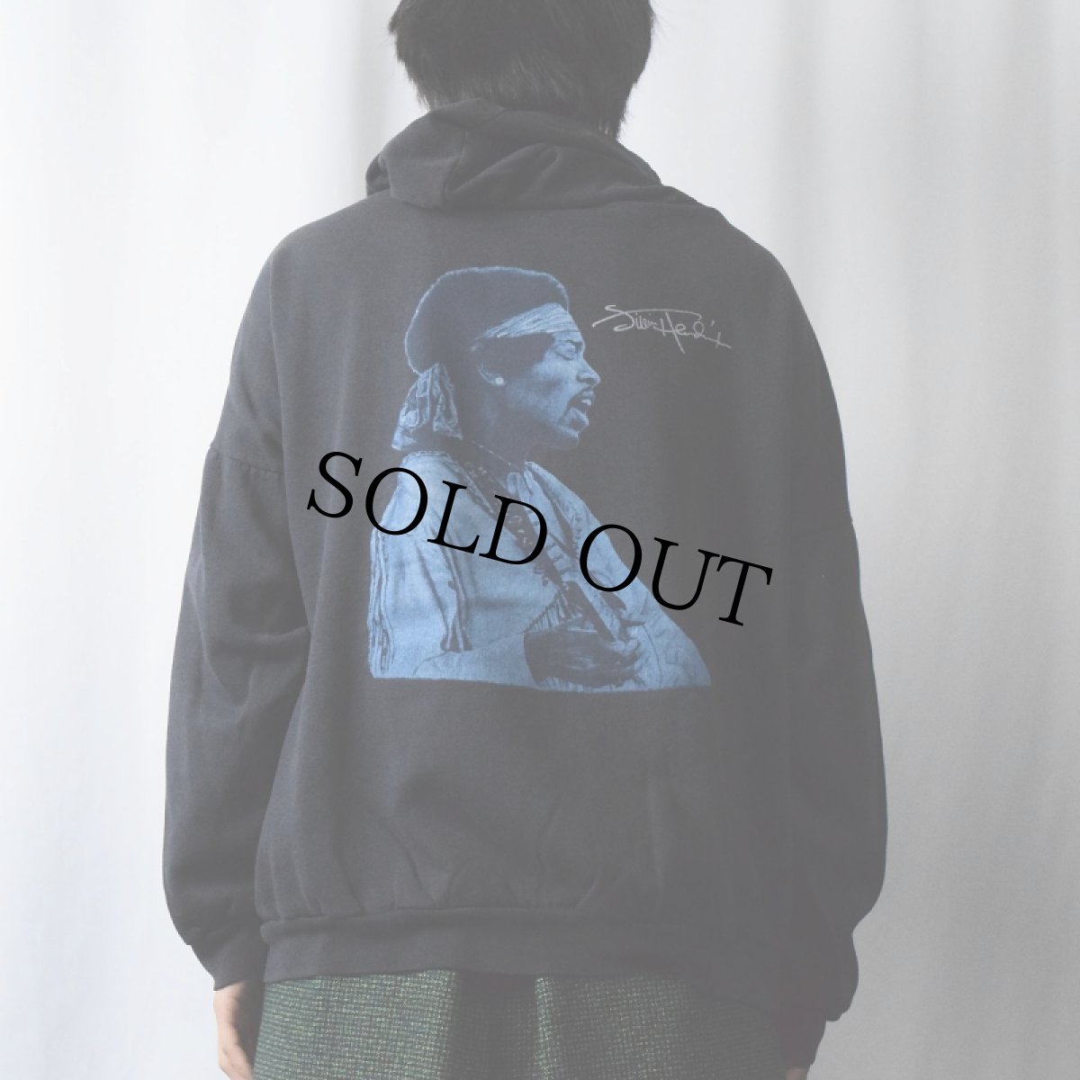 画像4: 90's Jimi Hendrix CANADA製 "Blues" ミュージシャンプリントスウェットフーディー XL (4)