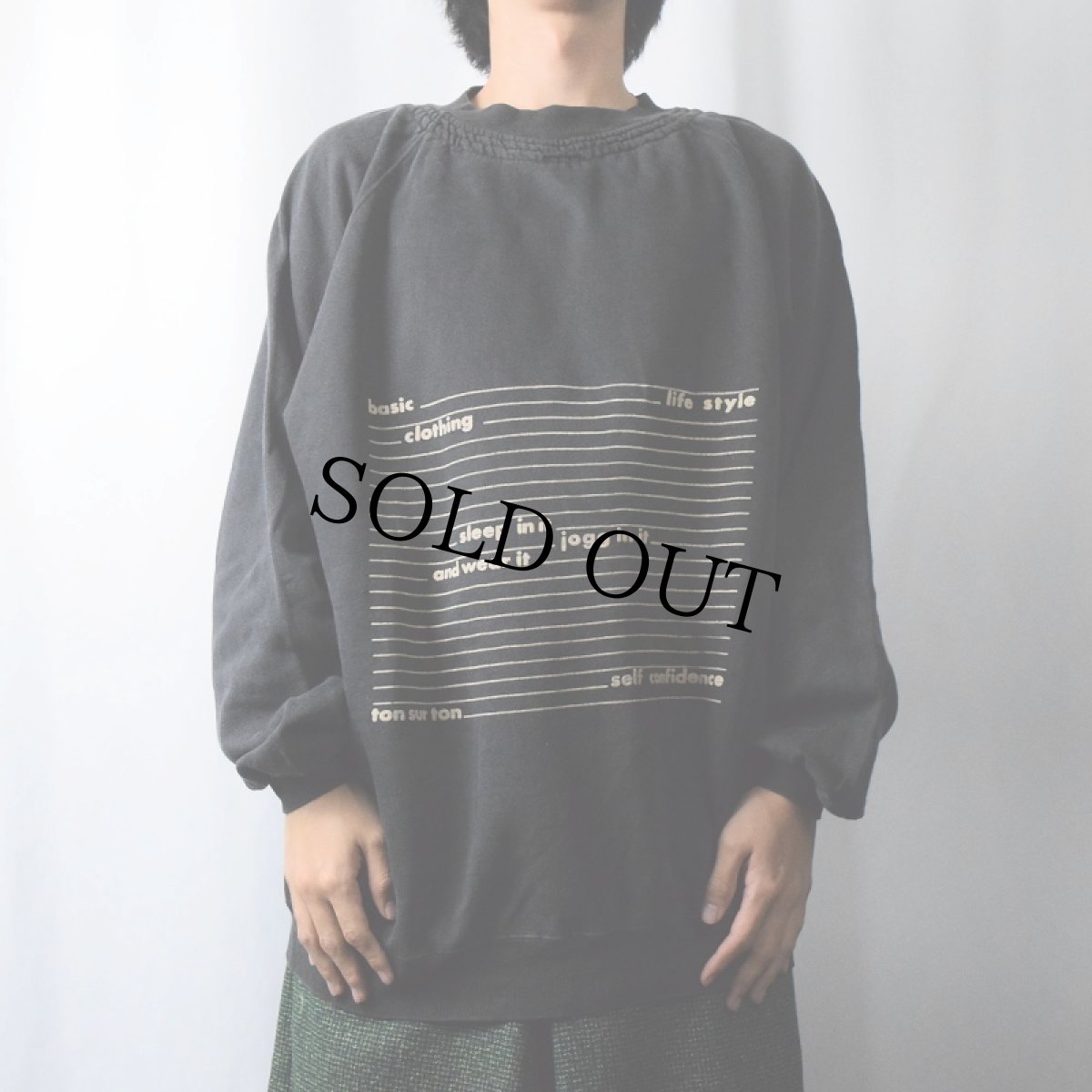 画像2: 90's〜 "basic life style..." フロッキープリントスウェット (2)