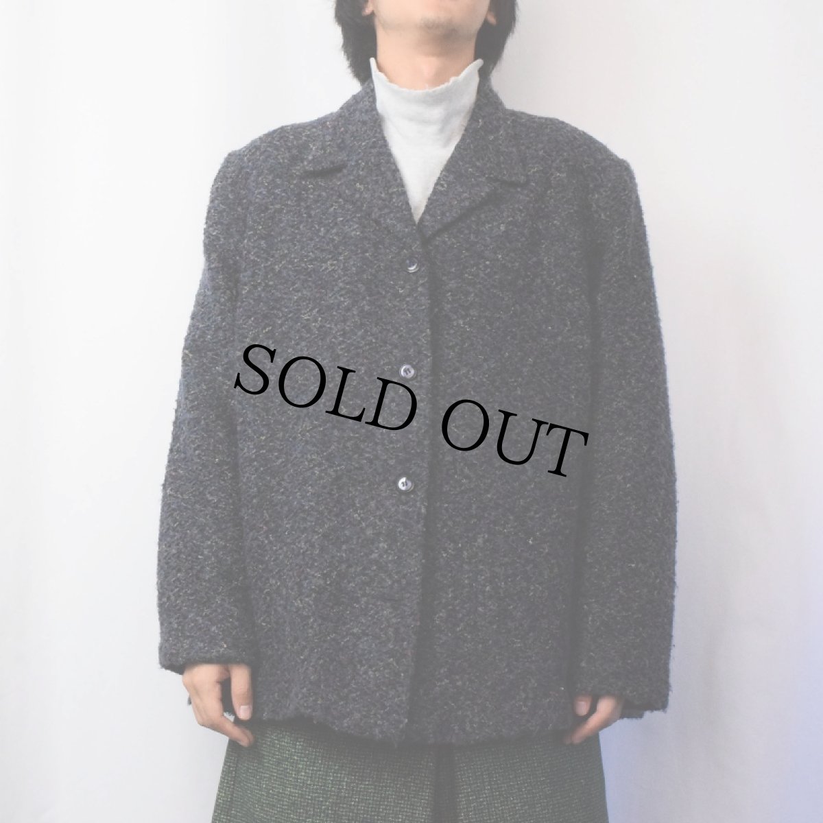 画像2: LIZ BAKER ミックスカラー ポリエステル×アクリルテーラードジャケット (2)