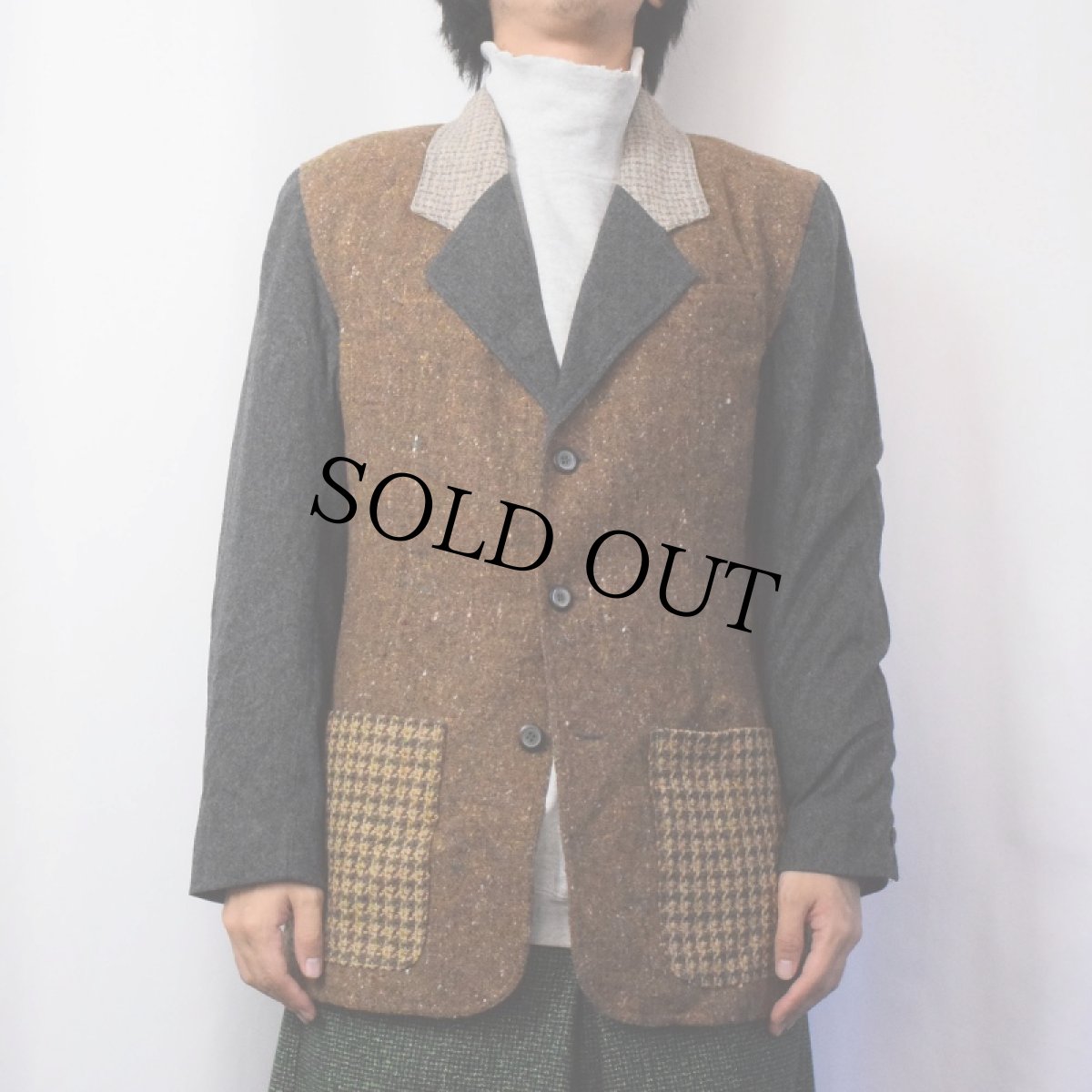 画像2: Liz wear クレイジーパターン ウールテーラードジャケット (2)