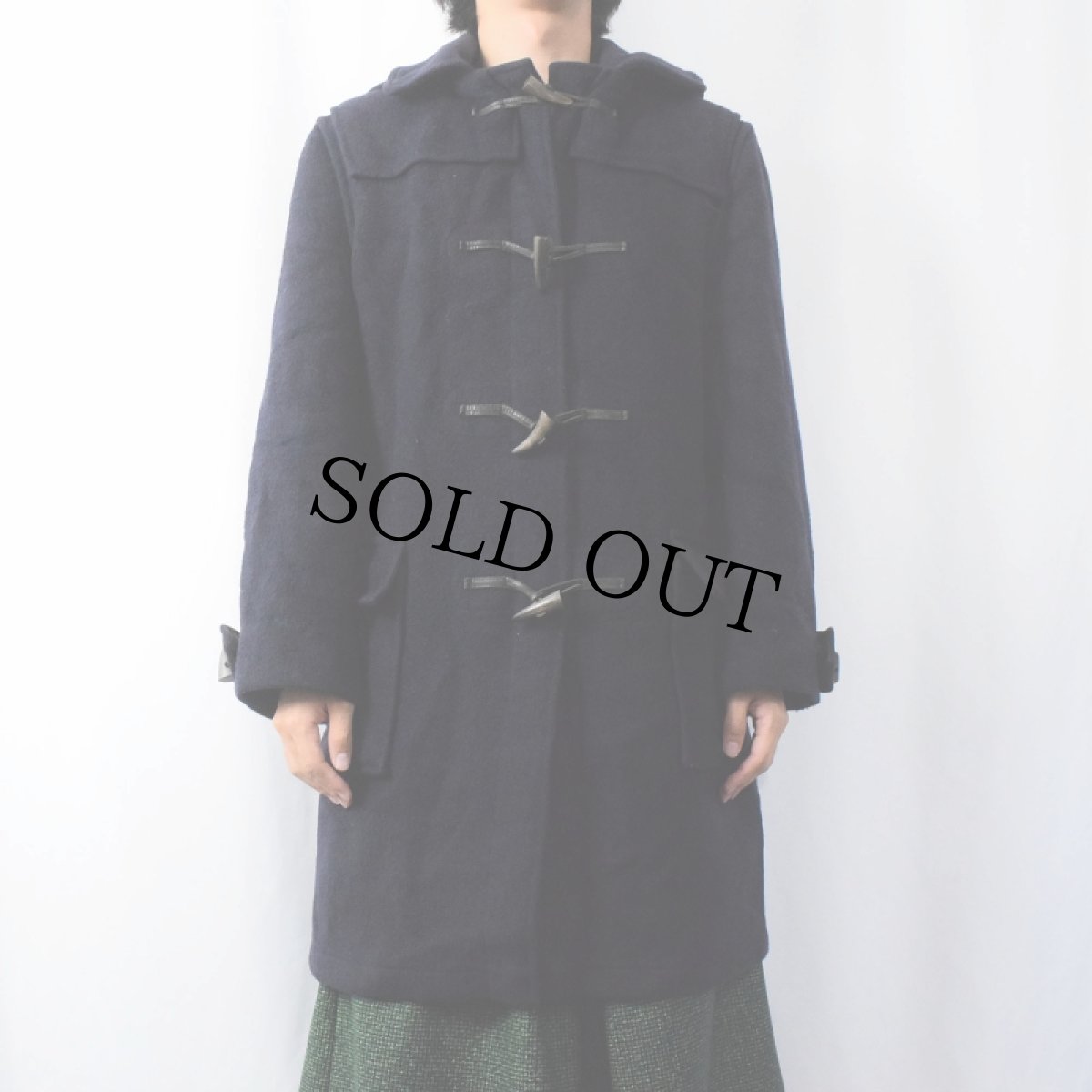 画像2: 70's Gloverall ENGLAND製 ウール×アクリルダッフルコート NAVY SIZE36 (2)