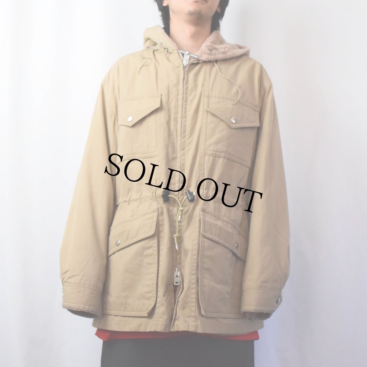 画像2: 70〜80's MIGHTY-MAC USA製 裏ボア ラビットフード フーデッドジャケット (2)