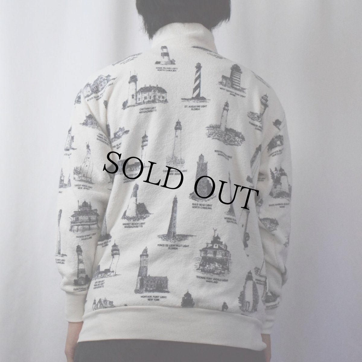 画像3: 90's Art Unlimited ライトハウス柄 プルオーバーパイルジャケット (3)