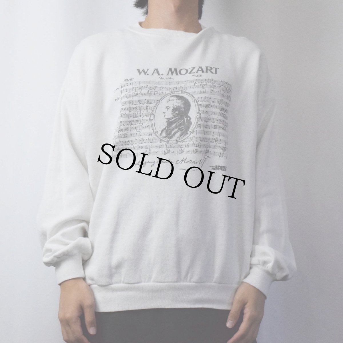 画像2: 90's〜 Wolfgang Amadeus Mozart 音楽家プリントスウェット (2)