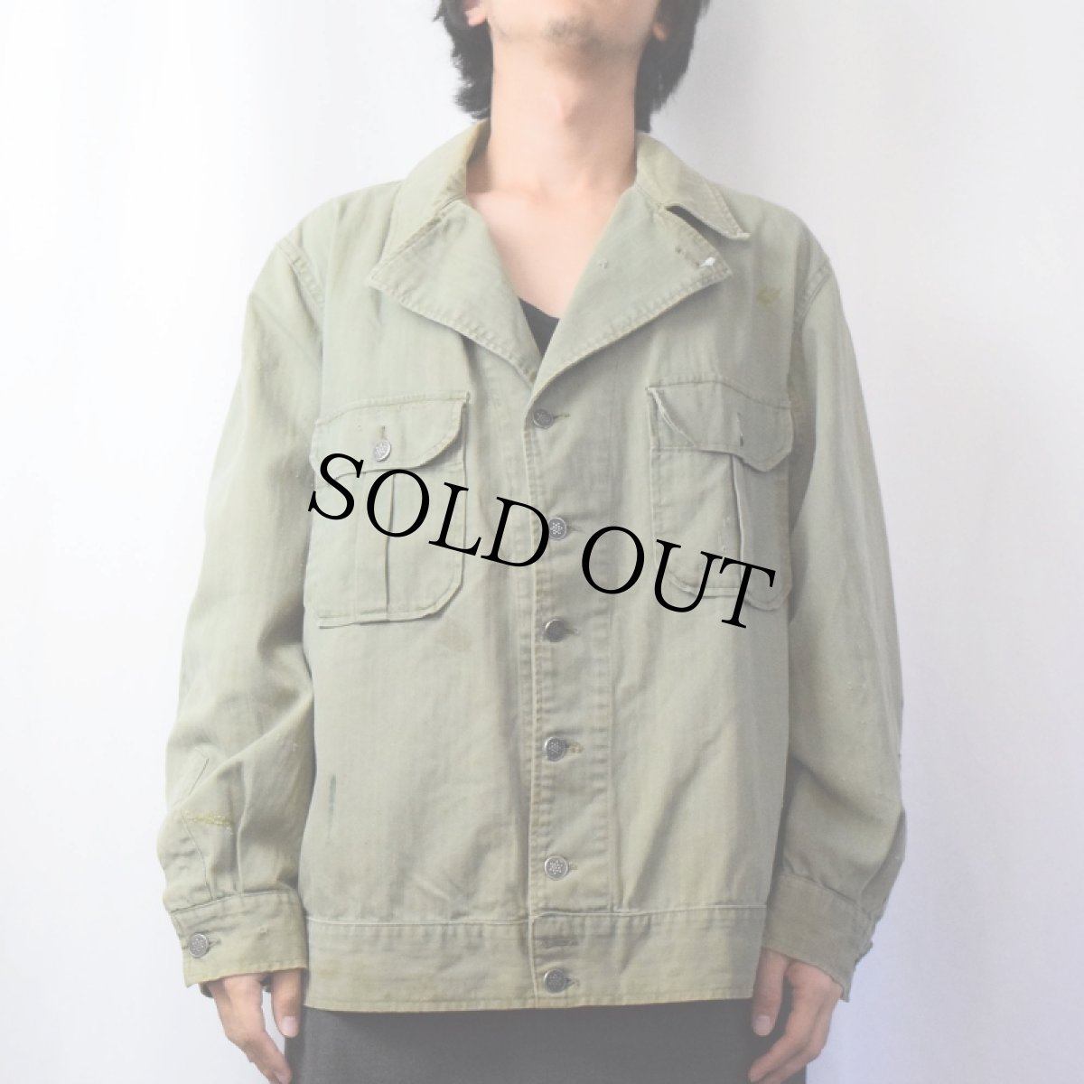 画像2: 40's U.S.ARMY 13スター M-41 HBTジャケット (2)