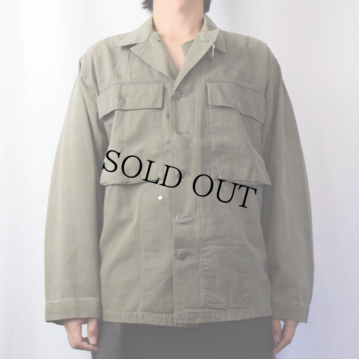 画像2: 40's U.S.ARMY 13スター M-43 HBTジャケット 36R (2)