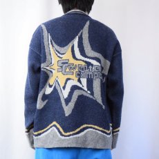 画像3: SWEATER COMPANY 柄織り アクリル×ウール ユーロスキーニットセーター L (3)