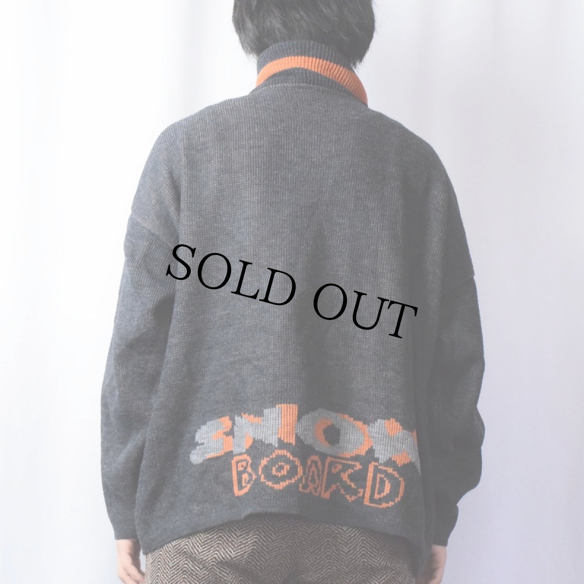 画像3: "SNOW BOARDD" 柄織り ハーフジップ スキーニットセーター (3)