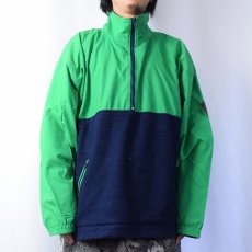 画像2: 90's GAP フリース切り替え ハーフジップ ナイロンジャケット XL (2)