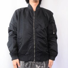 画像2: GAP "MA-1 TYPE" ナイロンジップジャケット BLACK L (2)