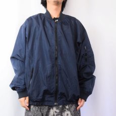 画像2: 2000's GAP ナイロンジップジャケット NAVY XXL (2)