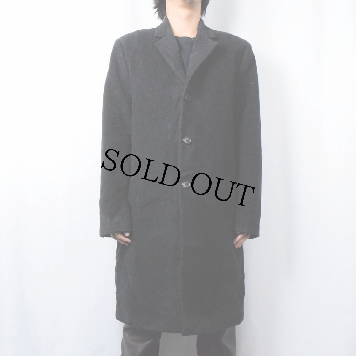 画像2: HATHAWAY PLATINUM ウール×カシミヤ チェスターコート SIZE40R (2)