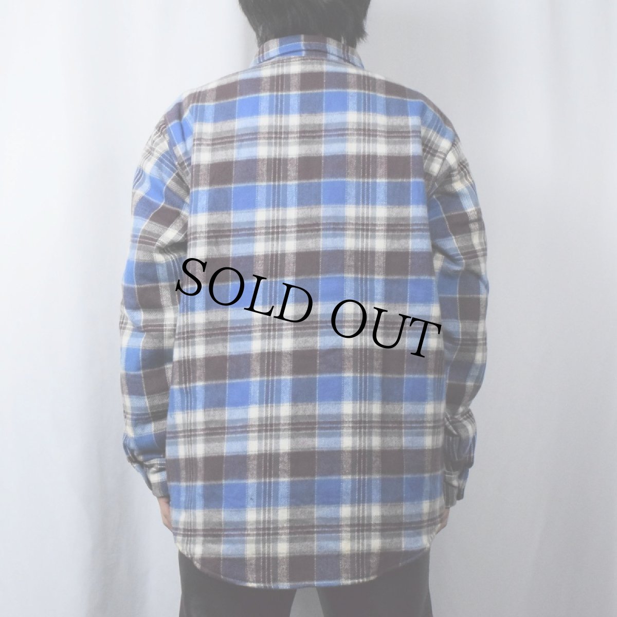 画像3: 70〜80's FIVE BROTHERS USA製 チェック柄 裏キルティング ヘビーネルシャツ L (3)
