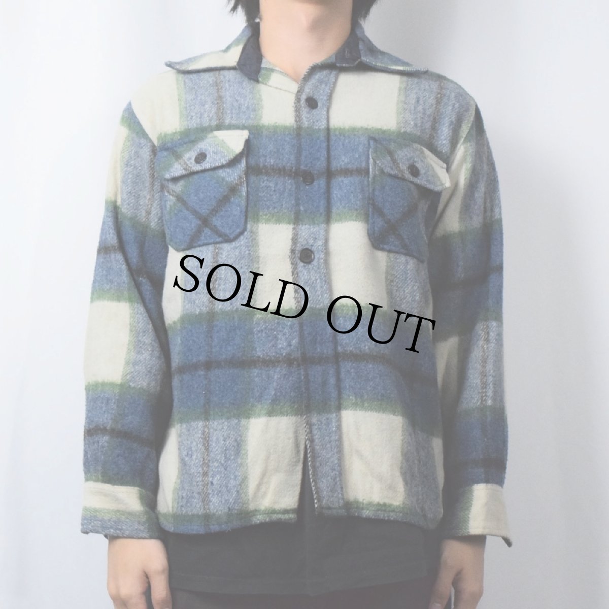 画像2: 70〜80's Royal Choice チェック柄 CPOシャツジャケット SIZE18 (2)