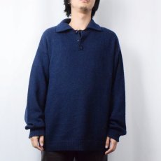 画像2: Artesanias Yana アルパカニットポロシャツ NAVY (2)