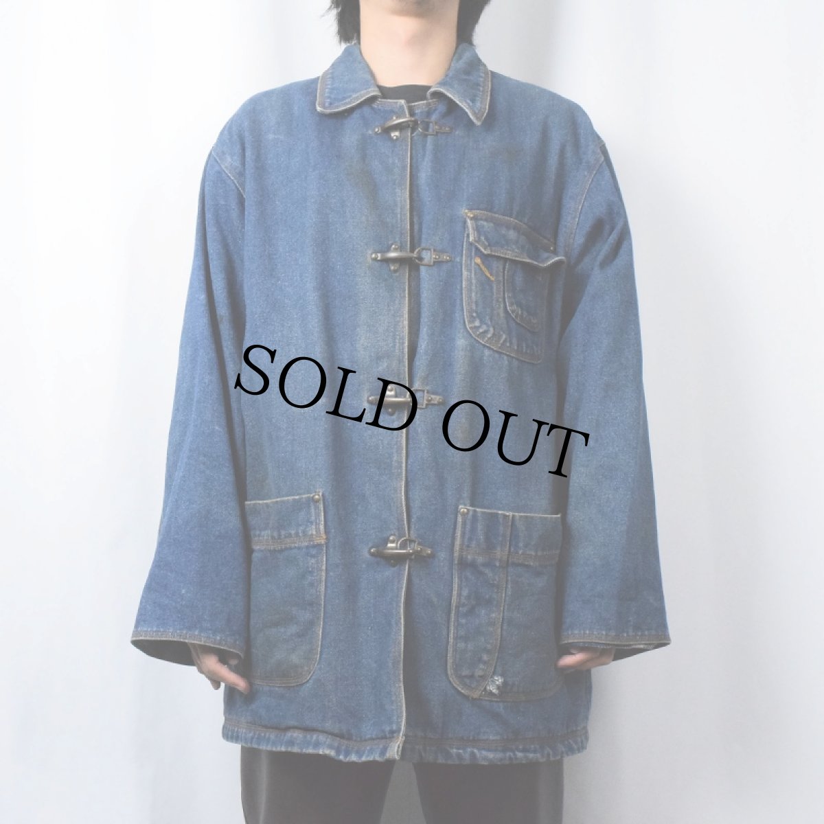 画像2: British Mist デニムファイヤーマンジャケット M (2)