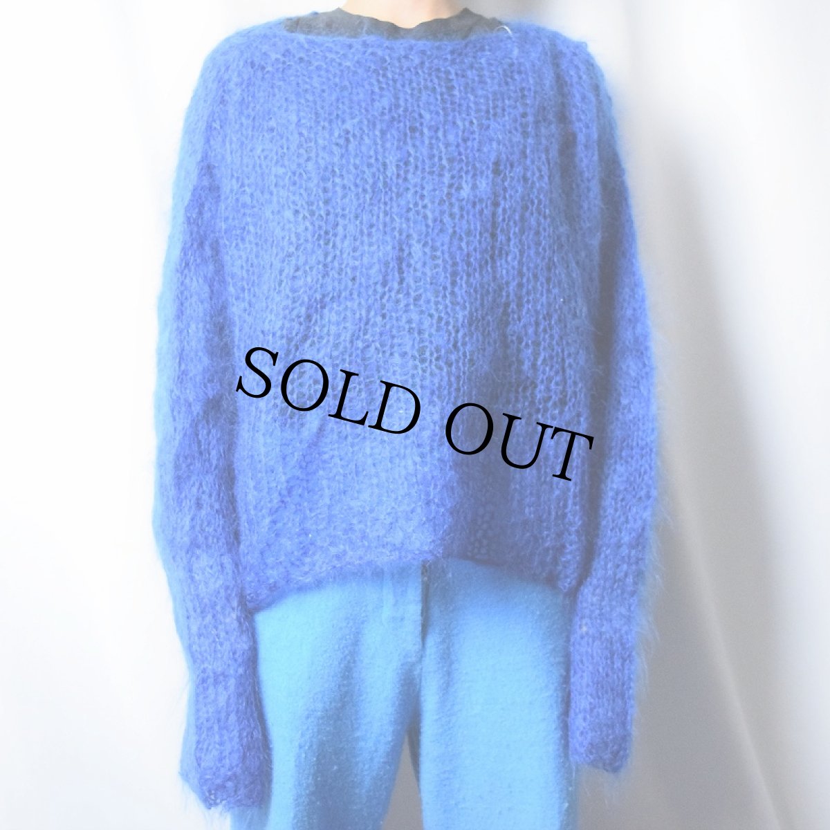 画像2: シャギーモヘア ハンドニットセーター (2)