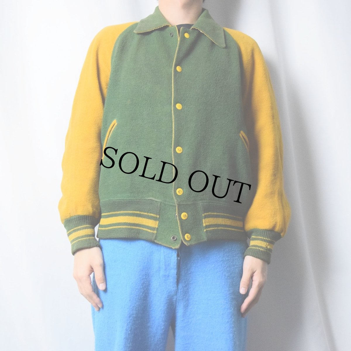 画像3: 50's BUTWIN リバーシブル ウール×サテンスタジャン (3)