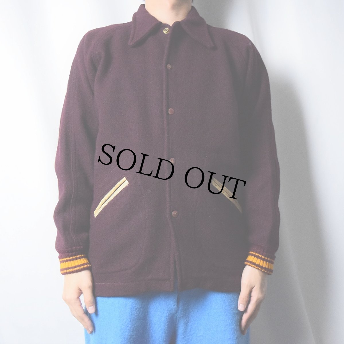 画像2: 50's Stanley Andrews ウールスタジャン (2)