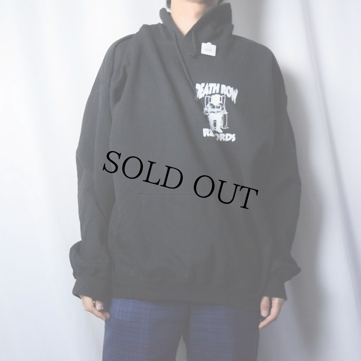 画像3: DEATH ROW RECORDS UK製 ヒップホップレコードレーベル ロゴプリントスウェットフーディー XXL (3)