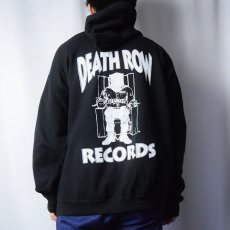 画像4: DEATH ROW RECORDS UK製 ヒップホップレコードレーベル ロゴプリントスウェットフーディー XXL (4)