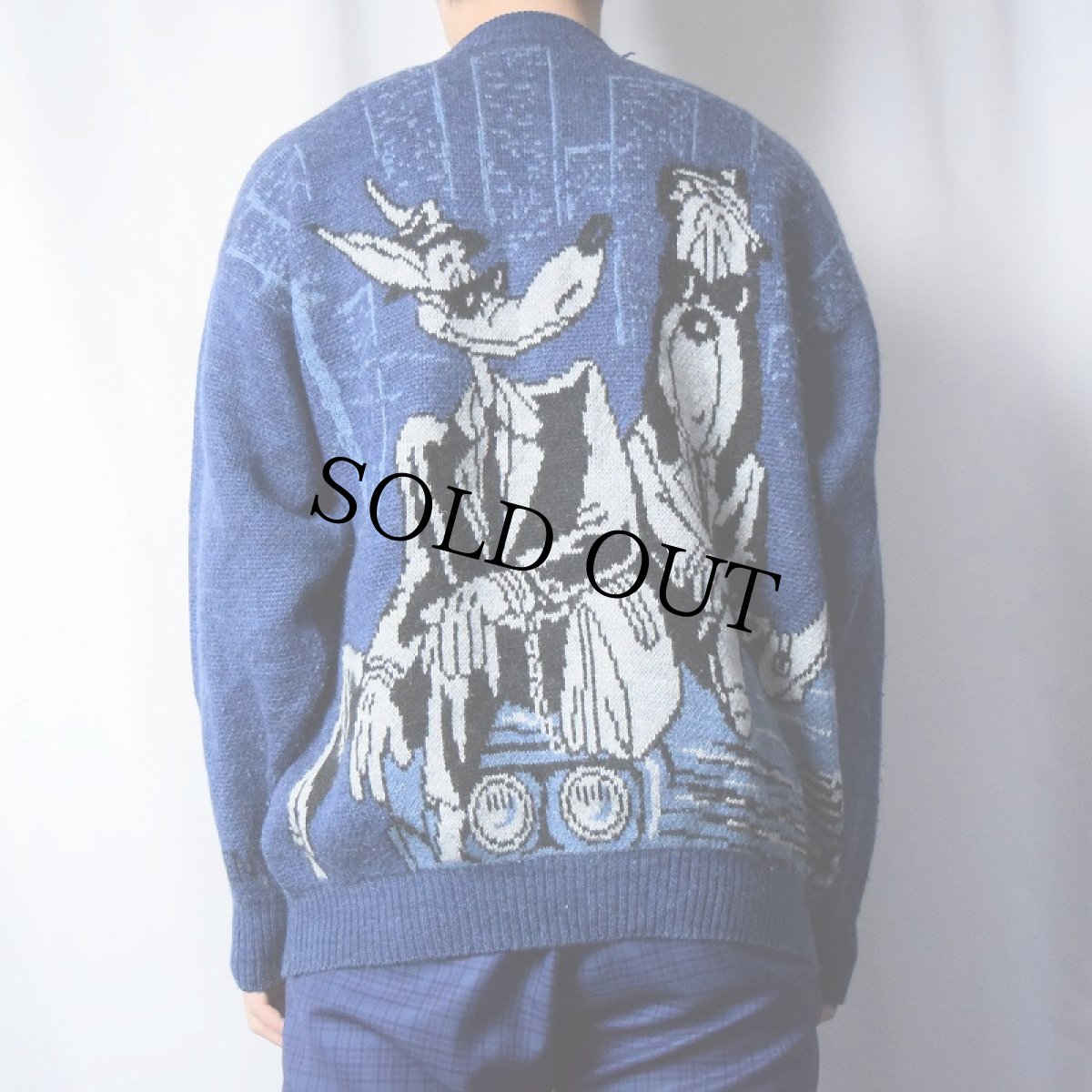 画像3: 90's TEX AVERY FRANCE製 キャラクター柄織り ユーロスキーニットセーター XL (3)