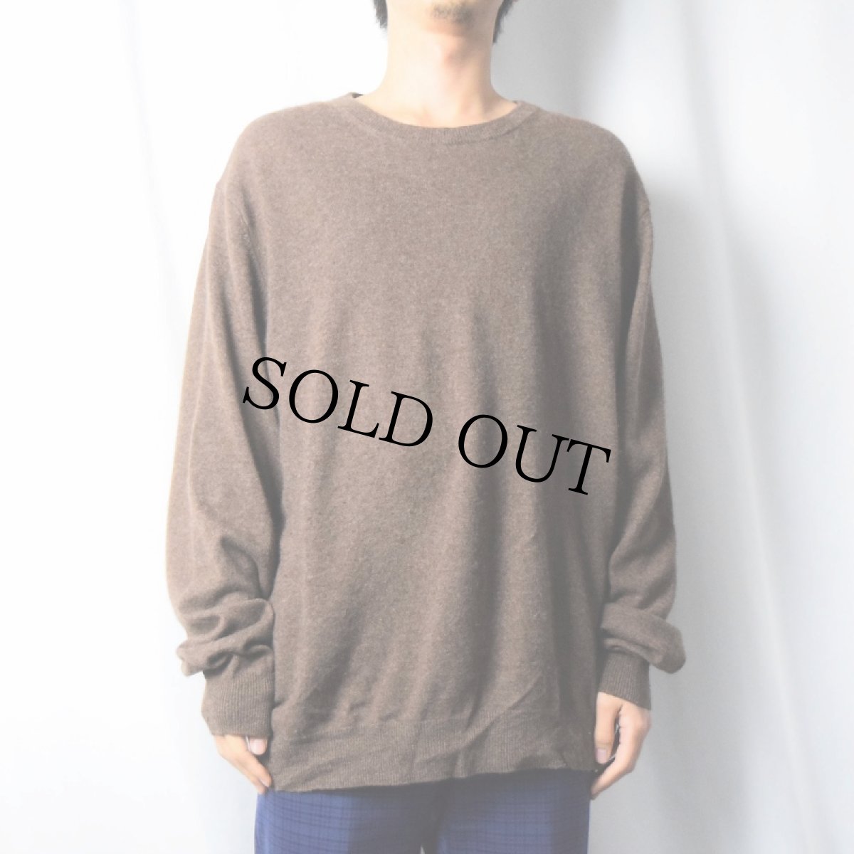 画像2: PURE CASHMERE カシミアニットセーター XXL (2)