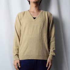 画像2: 80's〜 Cashmere by Pringle SCOTLAND製 Vネック カシミアニットセーター SIZE102/40 (2)