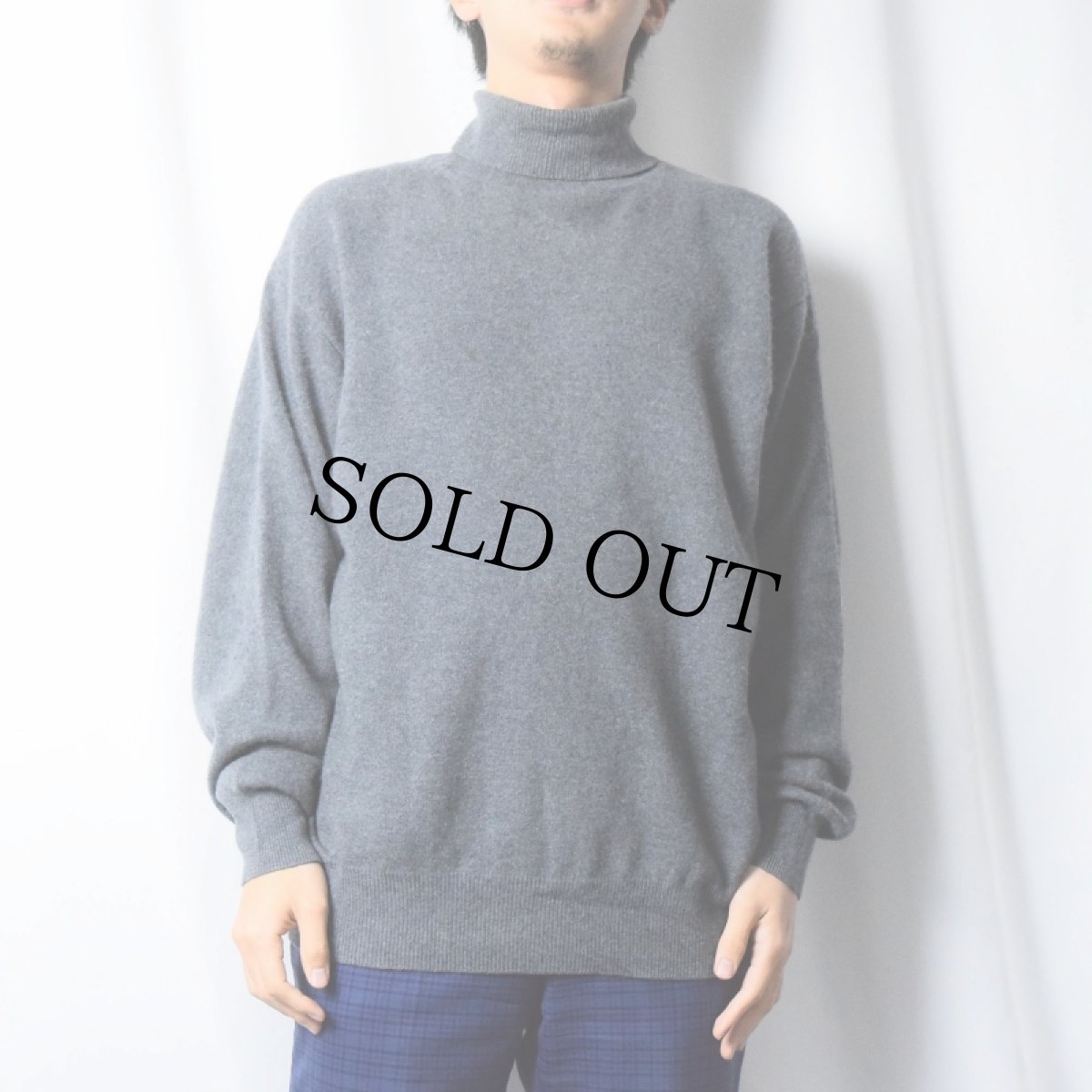 画像2: SERGIO タートルネック カシミアニットセーター L (2)