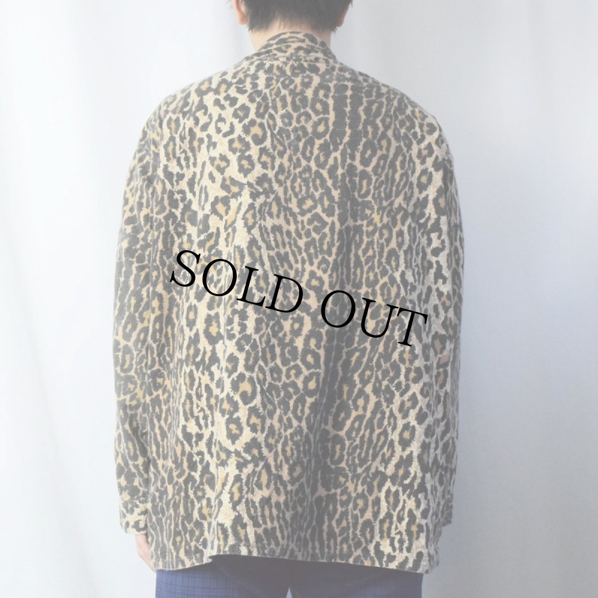 画像3: 80〜90's Nick & Nora USA製 レオパード柄 プリントンネルシャツ (3)