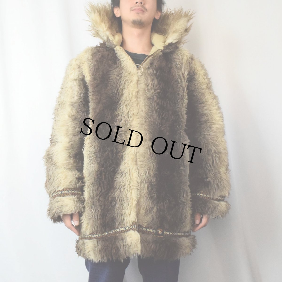 画像6: 70's Hansa Branta チロリアンテープ フェイクファー エスキモージャケット S (6)