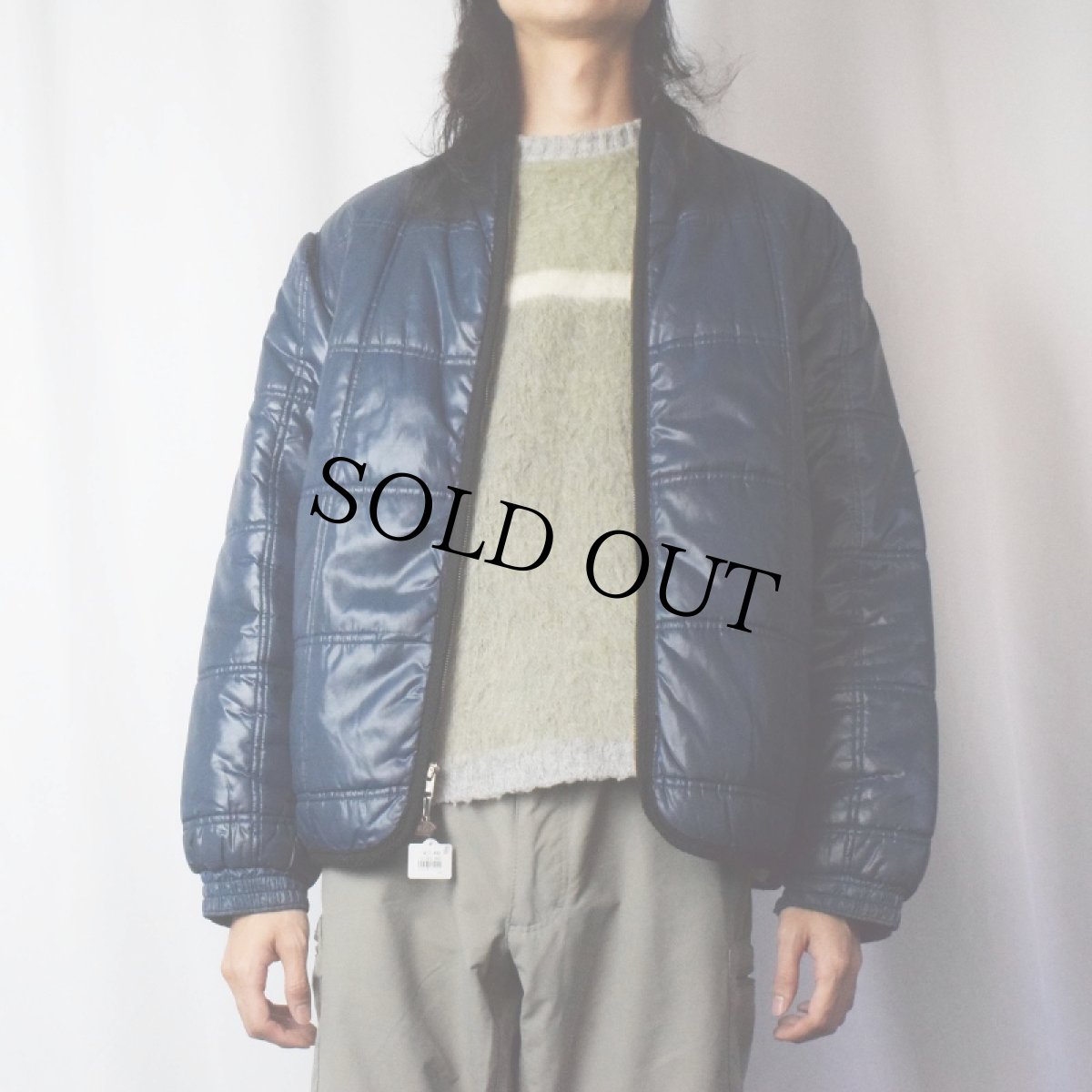 画像2: 60〜70's CAMPUS 裏ボア 中綿入り ナイロンキルティングジャケット SIZE44 (2)