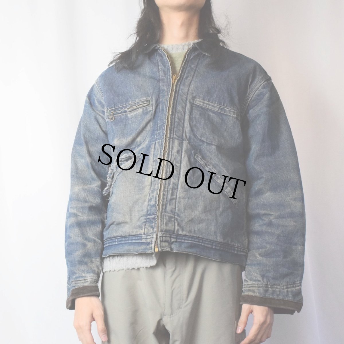 画像2: 50〜60's UNKOWN ブランケットライナー デニムジャケット (2)