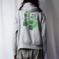 画像3: 90's CAMBER USA製 "EMERALD GREEN" 裏サーマル スウェットジップパーカー L (3)