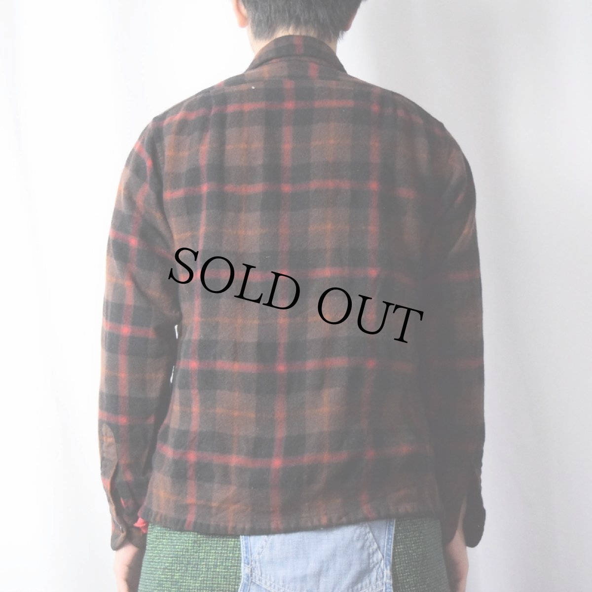 画像3: 60's PENDLETON チェック柄 オープンカラーウールシャツ M (3)