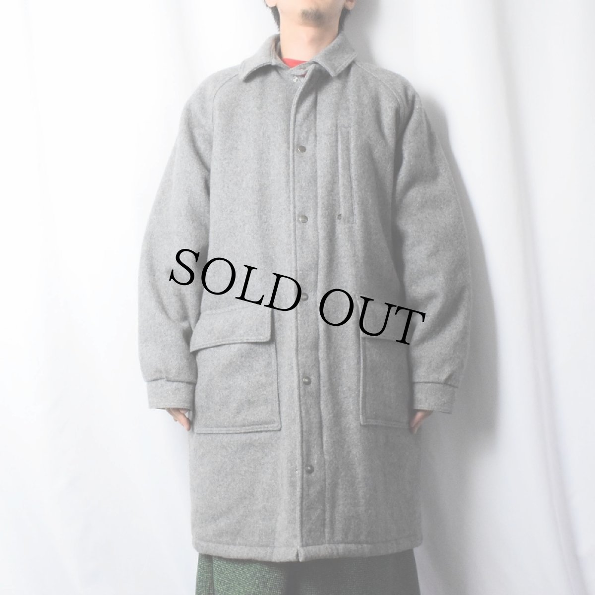 画像2: 80's L.L.Bean USA製 ツイードストームコート L (2)