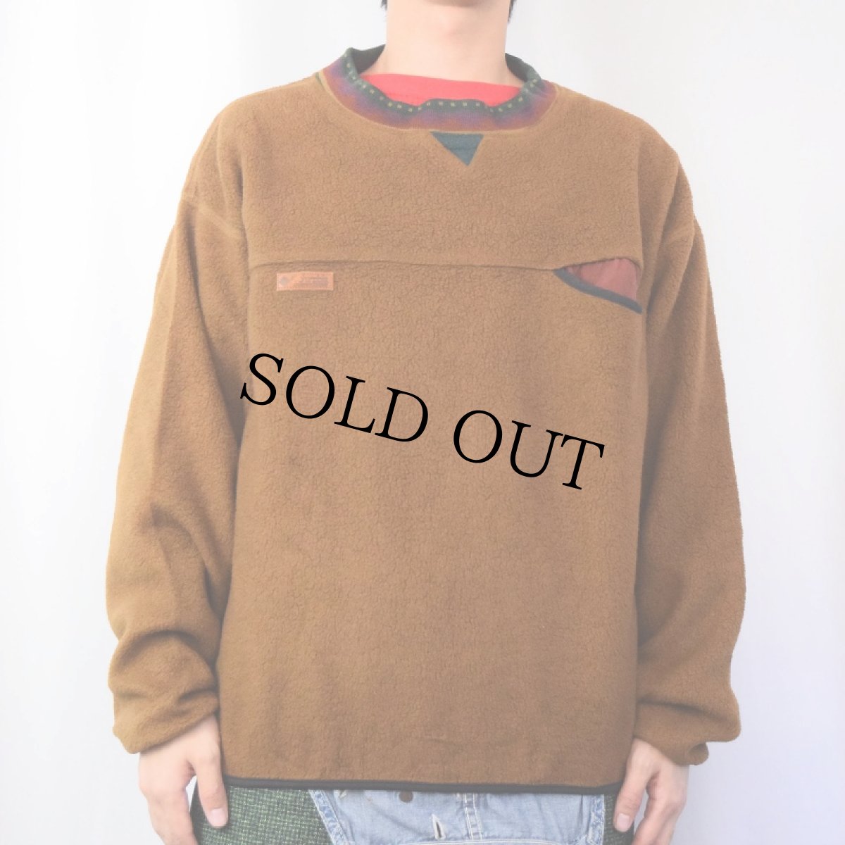 画像2: 90's Columbia USA製 フリースプルオーバー L (2)