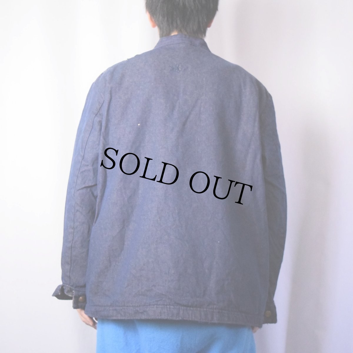 画像3: 70's Wrangler ブランケットライナー スタンドカラーデニムカバーオール SIZE42 (3)