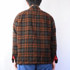 画像3: 60's PENDLETON チェック柄 オープンカラーウールシャツ L (3)