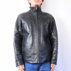 画像2: GAP レザージャケット BLACK S (2)