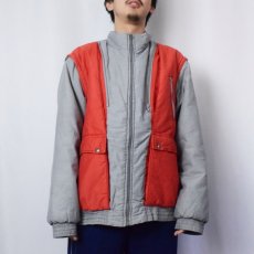 画像2: 切り替えデザイン 中綿入り ドッキングジャケット M (2)