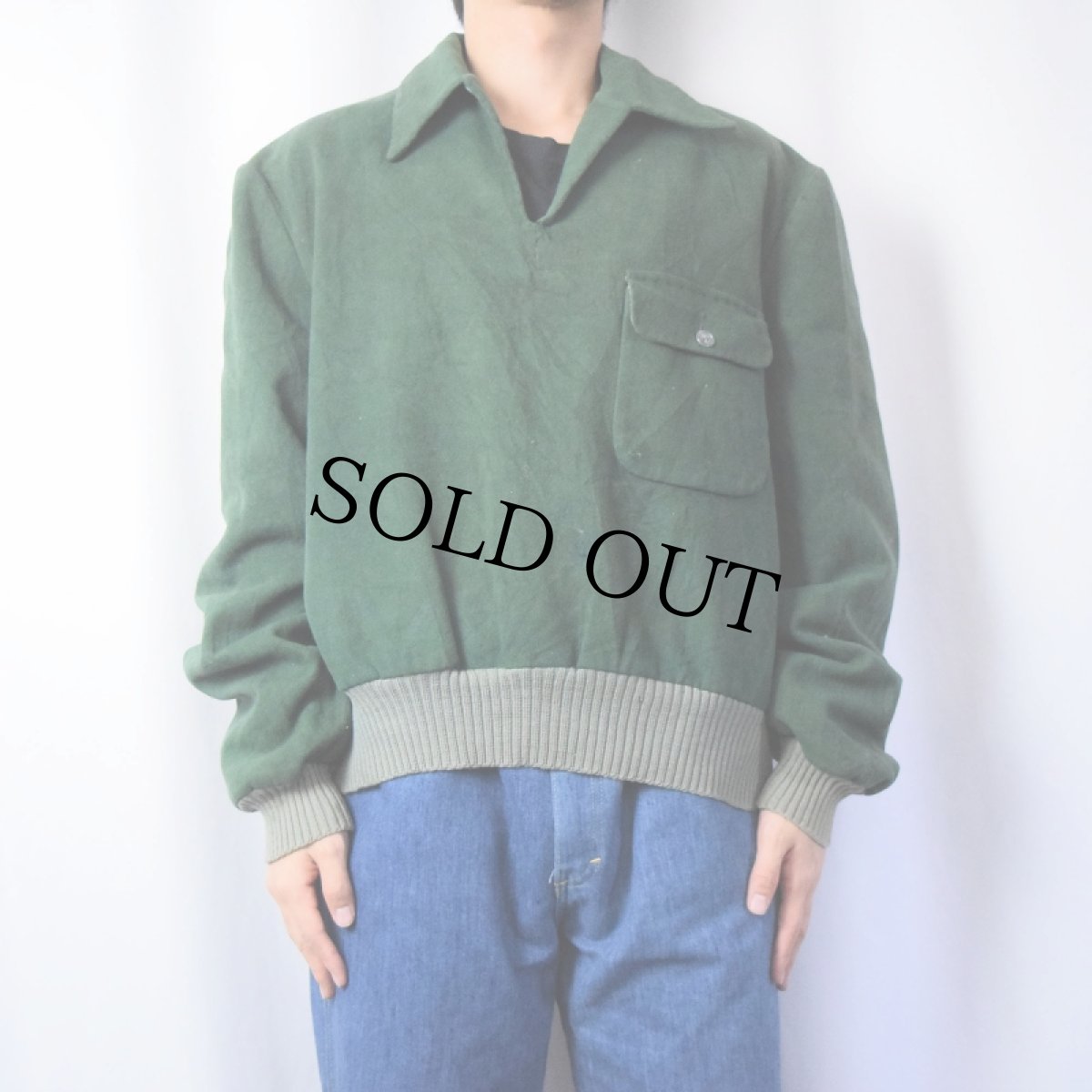 画像2: 40〜50's Carson Pirie Scott ウールスキッパーシャツ L (2)