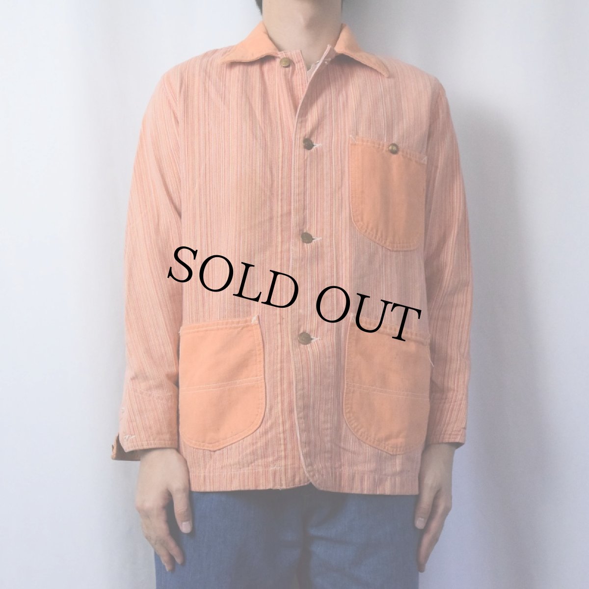 画像2: 70's Lee USA製 マルチストライプ柄 カバーオール (2)